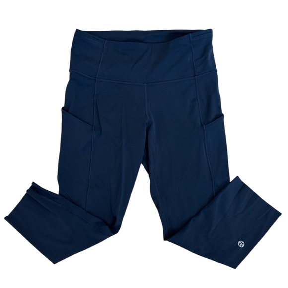 Lululemon fast and free, navy crop Leggings - Picture 1 of 5